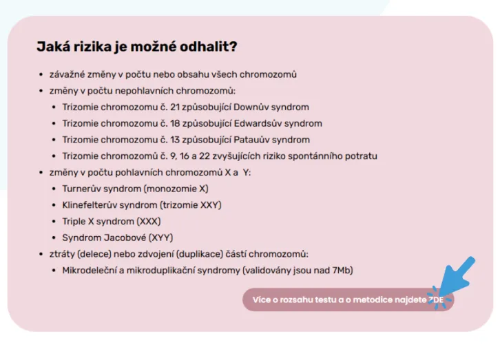 detailní informace o vyšetření prenascan