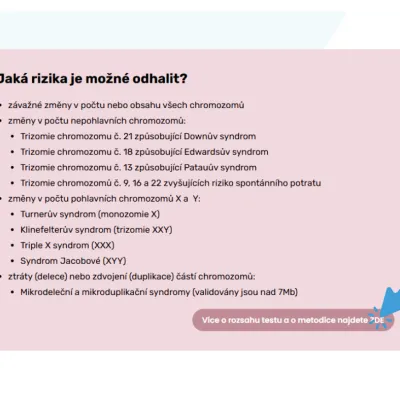 detailní informace o vyšetření prenascan